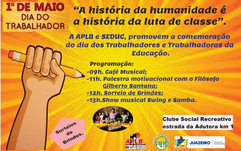 Direção da APLB Sindicato em Juazeiro vai homenagear os trabalhadores em educação com palestra e dia festivo no clube de campo nesta quinta-feira (1)